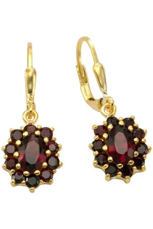 Firetti Paar Ohrhänger Schmuck Geschenk, Ohrringe Entourage Royal, Silber 925, mit Granat gelb|goldfarben|rot
