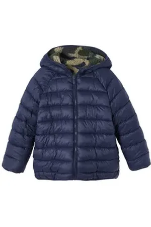 Vertbaudet Steppjacke Jungen Wende-Steppjacke mit Teddyfleece blau 110