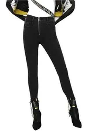 Diesel Straight-Jeans Slandy-High 081AM Damen Jeans Slim Straight schwarz