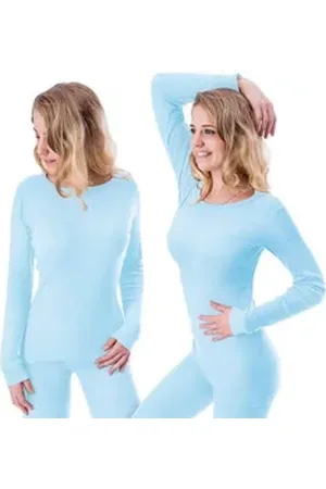 Black Snake Thermounterhemd 2 Thermo Langarmshirts für Frauen – Ideal für Ski & Outdoor im Winter (Spar-Set, 2-St) Damen Unterhemden mit Innenfleece 2er-Pack blau S