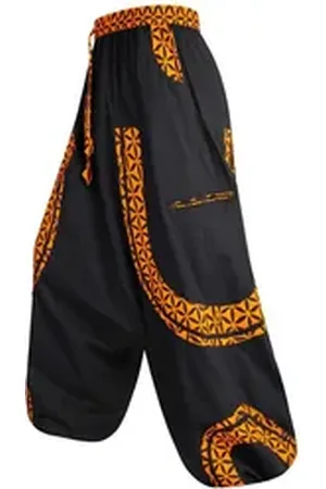 Kunst und Magie Haremshose Kunst&Magie Freizeit Haremshose Baumwolle Unisex-Für Sie&Ihn Baggy Goa orange|schwarz 3XL