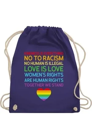 Shirtracer Turnbeutel Together We Stand – Pride, LGBT Kleidung lila