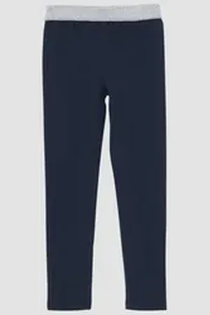 QS by s.Oliver Leggings Leggings aus Baumwollstretch mit Glitzerbund Glitzergarn blau 128