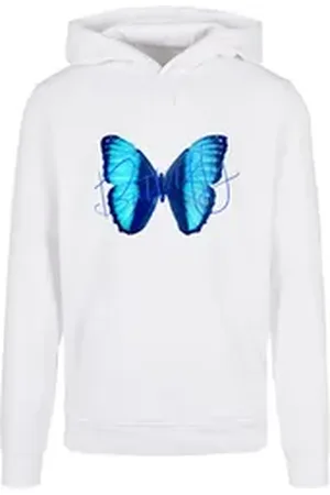 Merchcode Kapuzensweatshirt Herren Butterfly Blue Basic Hoody (1-tlg) weiß XXL