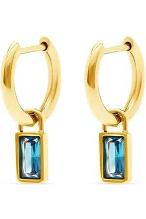 ESPRIT Paar Creolen Damen-Creolen Edelstahl 2 Zirkonia (Paar), Chunky Color gelb|goldfarben