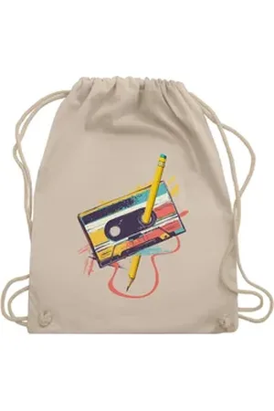 Shirtracer Turnbeutel Retro Kassette I Retro Geschenke 80er Jahre Geschenk 90er Outfit I 90i, Karneval & Fasching weiß