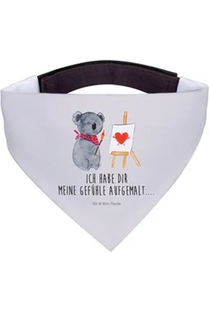 Mr. & Mrs. Panda Hundefliege Koala Künstler - Grau Pastell - Geschenk, Gefühle, Liebensbeweis, zei, Polyester grau L | 33 cm x 33 cm