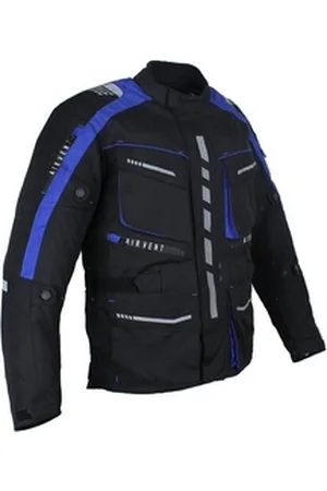ALPHA Motorradjacke Herren Motorrad Textil Jacke Biker wasserdicht Jacke mit Protektoren Sport, Innenjacke ist trennbar: All Season, Blau 4XL