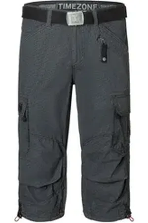 Timezone Cargoshorts Kurze Capri 3/4 Hose mit Cargotaschen Loose MilesTZ Short schwarz 34W