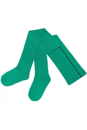 WERI SPEZIALS Strumpfhersteller GmbH Strickstrumpfhose Damenstrumpfhosen >>Einfarbig Tropisch<< weiche Baumwolle grün 34