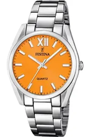 Festina Quarzuhr Damenuhr Edelstahl silber, (Analoguhr), Damen Armbanduhr rund, Edelstahlarmband silber, Casual silberfarben