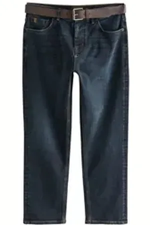Next Straight-Jeans Signature Jeans mit Gürtel, Straight Fit (2-tlg) blau 38