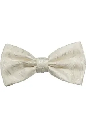 Paul Malone Fliege Herren Schleife modern elegant festlich paisley uni Hochzeit Fliege-V44 (mit Karton), ivory beige