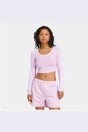 adidas Originals Langarmshirt 3S LS CROP lila M