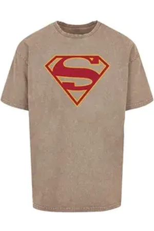 Absolute Cult T-Shirt Herren Supergirl - Logo Acid Washed Oversized Tee (1-tlg) braun 5XL