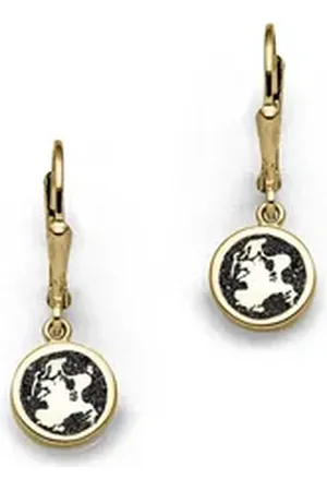 DUR Ohrring-Set Schmuck: Ohrringe, Ohrhänger "Rügen", 10 mm, mit Lavasand, vergold