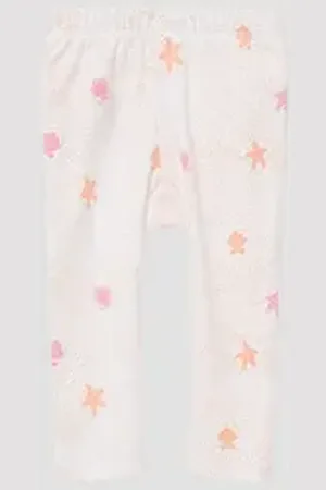 QS by s.Oliver Leggings Leggings aus Baumwollmix mit All-over-Print weiß 86