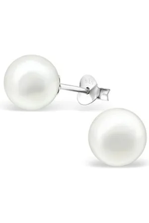 Bungsa Ohrring-Set Ohrstecker Perle weiß aus 925 Silber Damen (1 Paar (2 Stück), 2-tlg), Ohrschmuck Ohrringe silberfarben