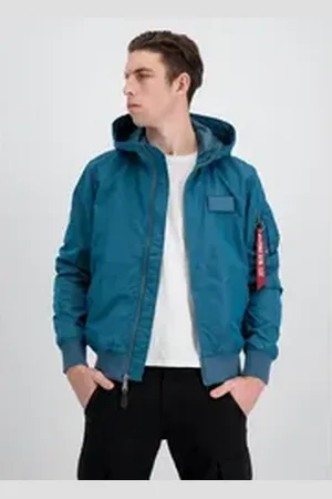 Alpha Industries Bomberjacke Men - Bomber Jackets MA-1 LW Hooded blau 3 XL