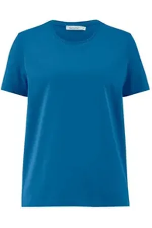 hessnatur T-Shirt Kurzarm aus reiner Bio-Baumwolle (1-tlg) blau 36