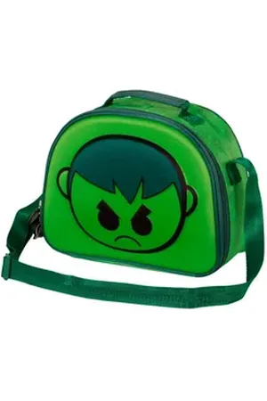 KARACTERMANIA Kühltasche Hulk Kinder Umhängetasche Lunch Bag Kindertasche Frühstückstasche, Isolierende Innenauskleidung grün