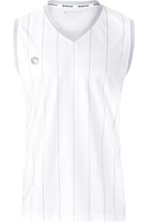 STARK SOUL Trainingsshirt Ärmelloses Sport T-Shirt "Pinstripes" mit V-Ausschnitt mit Logo-Print weiß XXL
