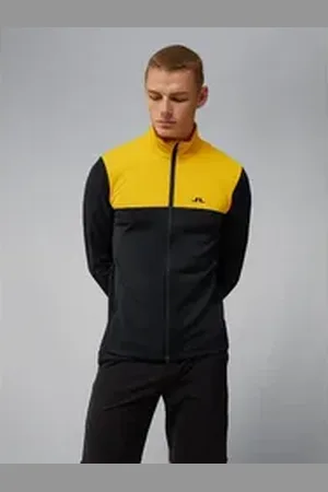 J Lindeberg Trainingspullover Golf Banks Mid Layer Herren (1-tlg) Schnelltrocknend I Lange Ärmel schwarz S