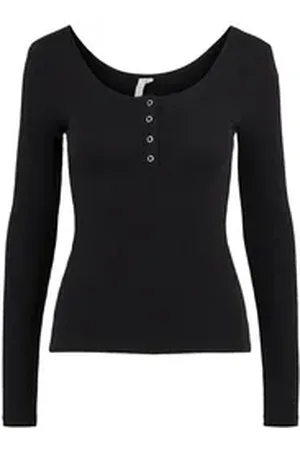 Pieces® Langarmshirt Kitte (1-tlg) Plain/ohne Details schwarz XL