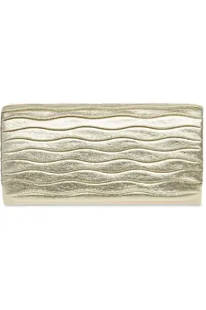CASPAR Clutch TA397 kleine elegante Damen Glitzer Glanz Abendtasche mit Wellenmuster gelb