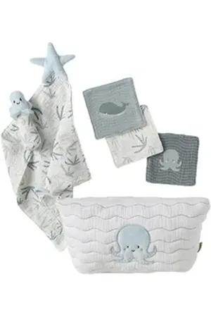 Vertbaudet Neugeborenen-Geschenkset Baby Geschenk-Set zur Geburt OZEAN blau|grau