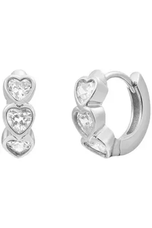 Xenox Paar Ohrstecker Ohrringe Damen Love Story Herzen Zirkonia Sterlingsilber XS10057