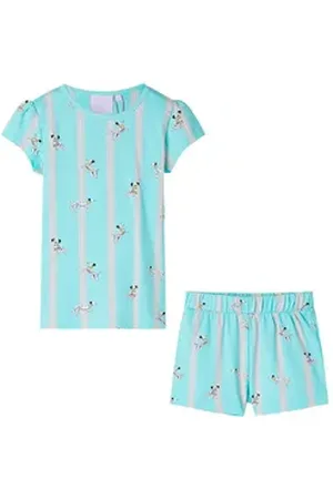 vidaXL Pyjama Kinderpyjama mit Kurzen Ärmeln Ecru 104 weiß 104 (3-4 J)