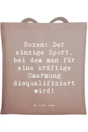 Mr. & Mrs. Panda Tragetasche Spruch Boxen: Der einzige Sport, bei dem man für eine kräftige Umarmu (1-tlg) braun