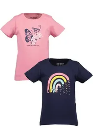Blue Seven T-Shirt Mädchen T-Shirts REPEAT MARKETPLACE - 2er Pack (2-tlg) bunt 134