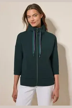 CECIL Sweatjacke mit 3/4 Ärmeln grün M (40)