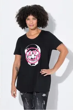 Angel of Style Angel of Style T-Shirt T-Shirt A-Linie Totenkopf/Smiley schwarz 50