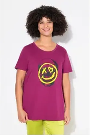 Angel of Style Angel of Style T-Shirt T-Shirt A-Linie Totenkopf/Smiley lila|rot 58