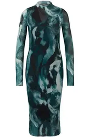 HUGO BOSS Druckkleid Eviba (1-tlg) blau M