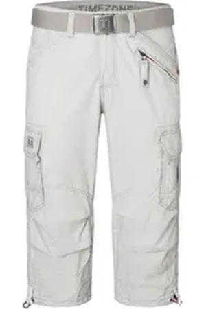 Timezone Cargoshorts Kurze Capri 3/4 Hose mit Cargotaschen Loose MilesTZ Short grau 30W