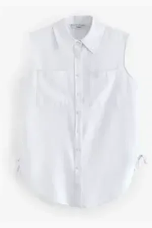Next Shirttop Ärmellose Bluse mit Raffun, Kurzgröße (1-tlg) weiß 17 (GB: 6 Petite)