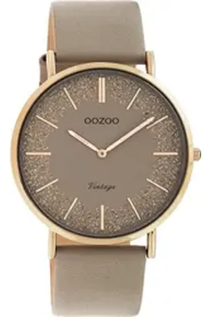 Oozoo Quarzuhr C20130, Armbanduhr, Damenuhr, Lederarmband braun