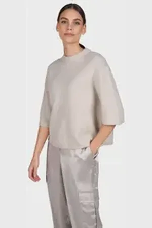 Marc Aurel Kurzarmpullover weiß 38