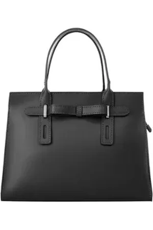 Cluty Henkeltasche, echt Leder, Made in Italy schwarz