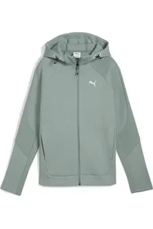 PUMA Sweatjacke evoStripe Kapuzenjacke Damen grün L