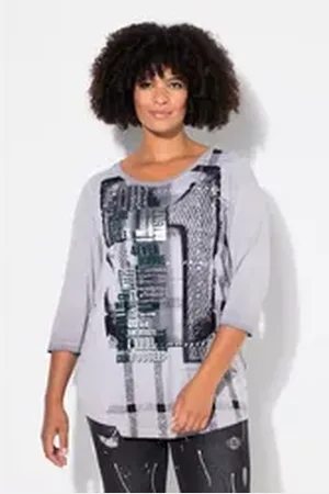 Angel of Style Angel of Style T-Shirt T-Shirt Comfort Fit XL-Druck 3/4-Ärmel grau|grün 58