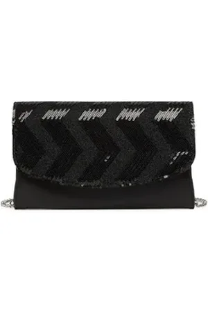 MISS LULÙ Clutch Elegante Damen Abendtasche Kettentasche schwarz