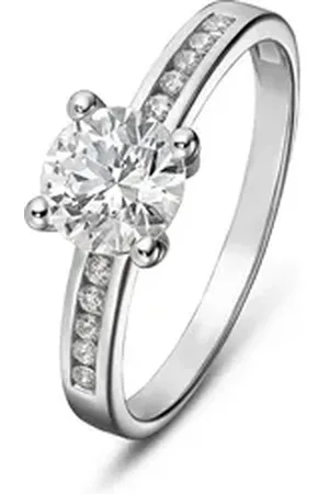 FAVS Fingerring Damen-Damenring 375er Weißgold 1 Zirkonia, Zirkonia, synthetisch weiß 56