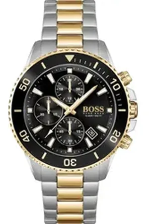 HUGO BOSS Chronograph ADMIRAL 1513908, Quarzuhr, Herrenuhr, Armbanduhr, Stoppfunktion, Edelstahlarmband silberfarben