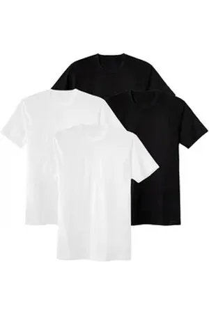 Calida T-Shirt Herren T-Shirt 4er Pack Baumwolle (Packung, 4er Pack) schwarz|weiß XL (56)