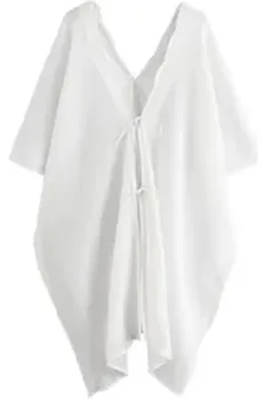 Next Strandkleid Strand-Cover-up aus 100 % Baumwolle mit Struktur (1-tlg) weiß L